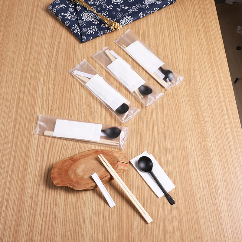 Ensemble de baguettes en bambou avec serviette cure-dents, ensemble de films composites givrés